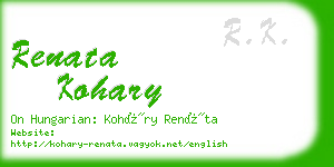 renata kohary business card
